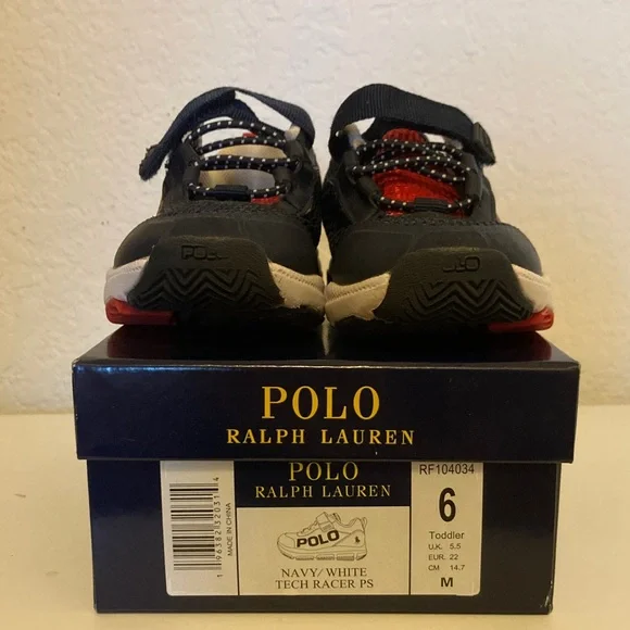 Polo by Ralph Lauren Kids Dark Blue and Red Sneakers - Picture 6 of 6
